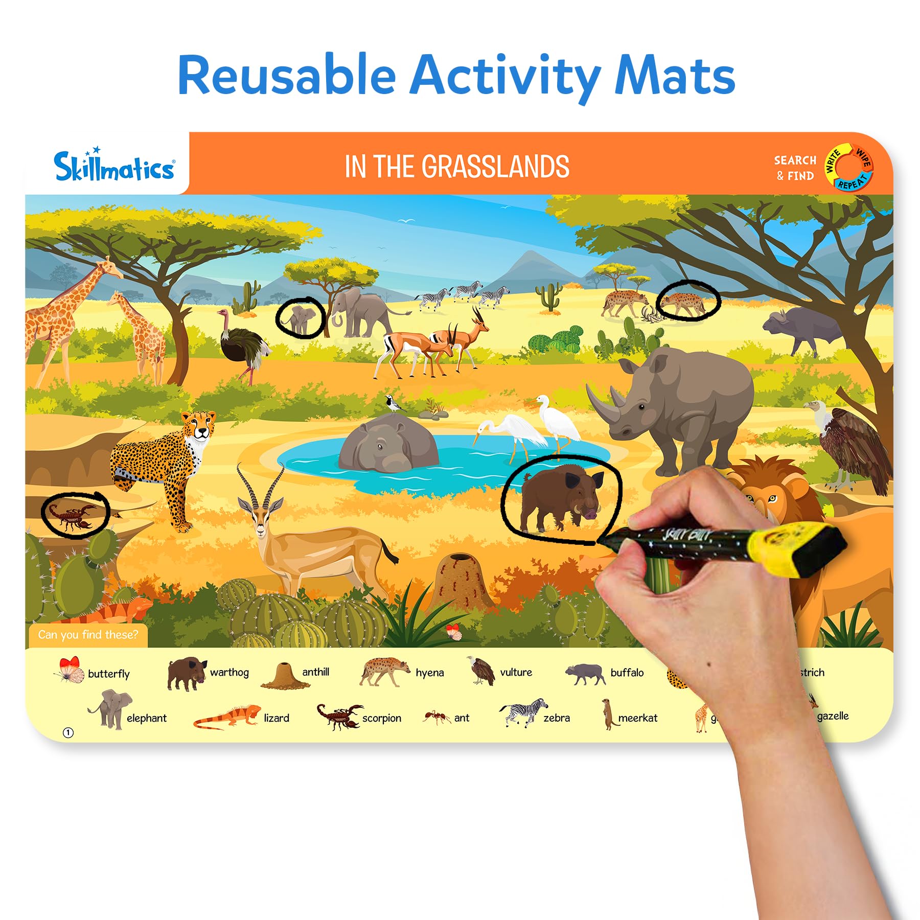 Skillmatics Skilly Billy pens help kids quickly mark targets.