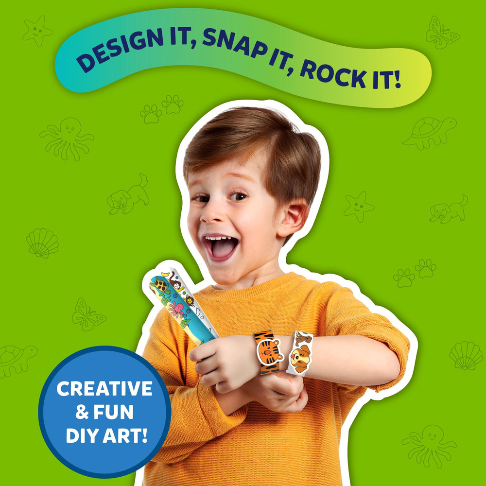 Eight 8.6-inch Skillmatics Snap Bandz ready to wear after decorating