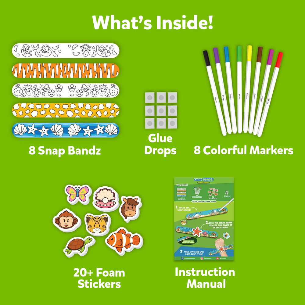 Glue drops included in Skillmatics Snap Bandz for secure placements