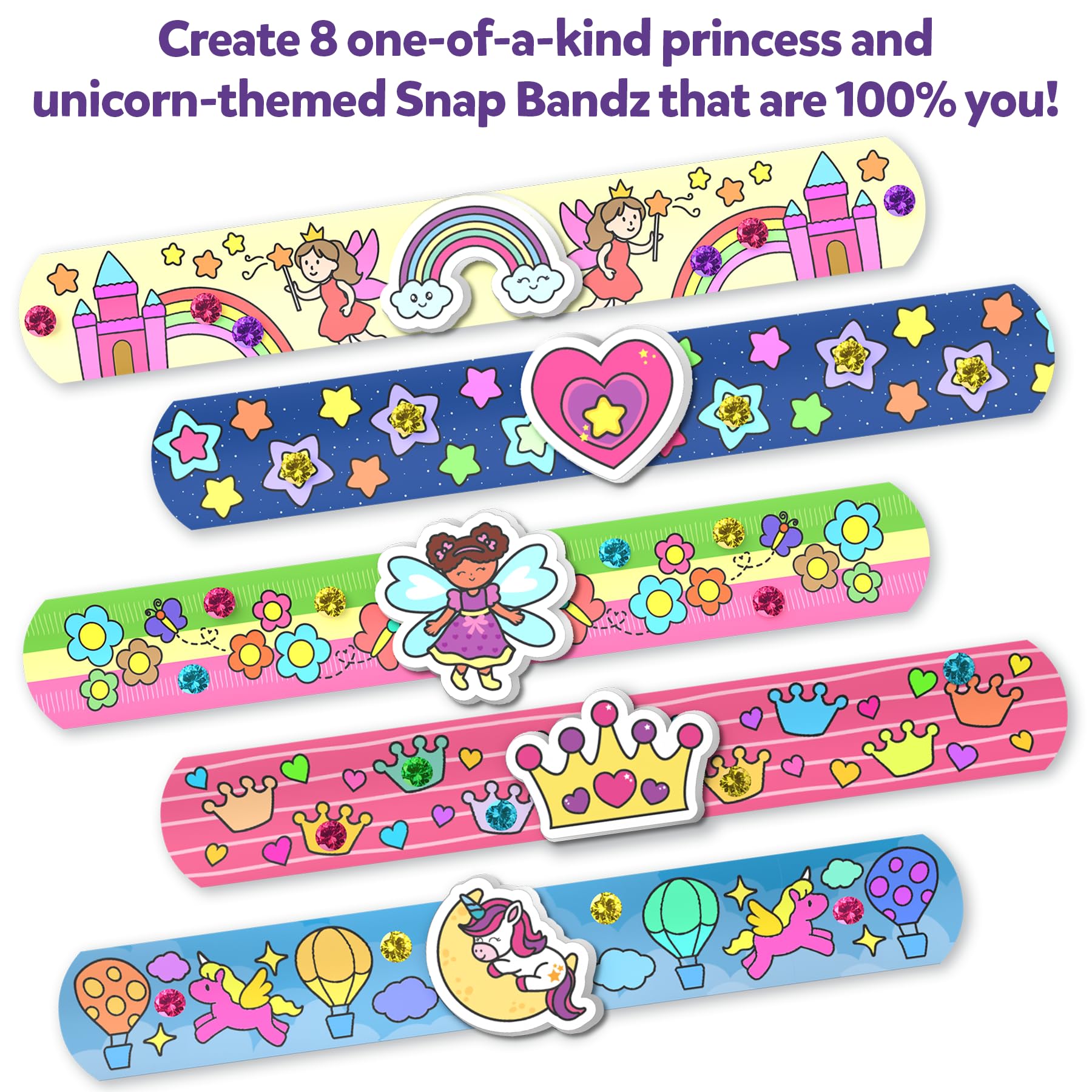 Skillmatics Snap Bandz princess design, sparkly wearable craft for storytime