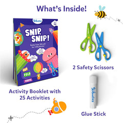 Skillmatics Snip Snip 25 cutting activities page guides steady progression to stronger fine motor skills