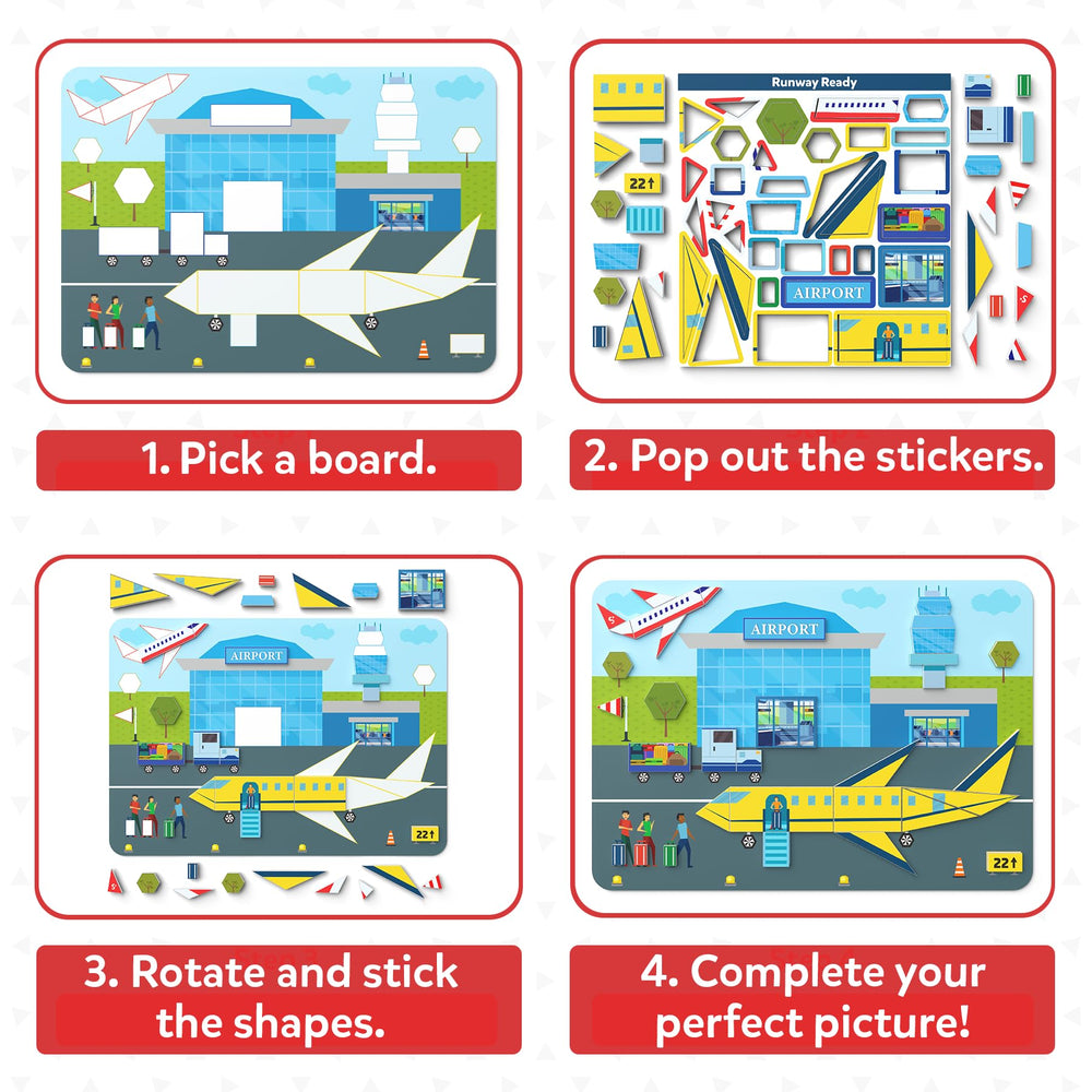 Skillmatics Tangram Twist fire truck tangrams support pattern recognition.