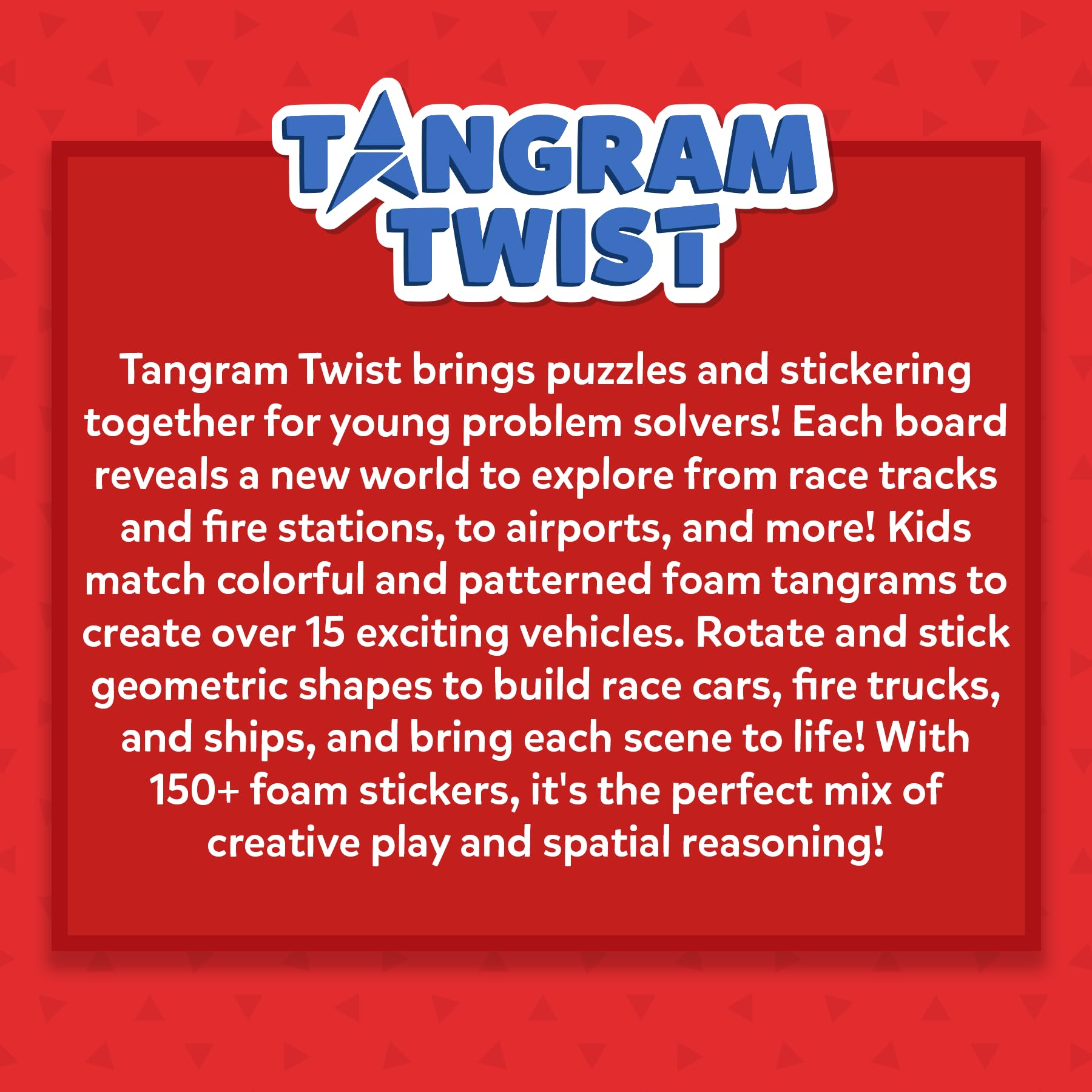Skillmatics Tangram Twist mess-free play keeps surfaces clean during creative sessions.