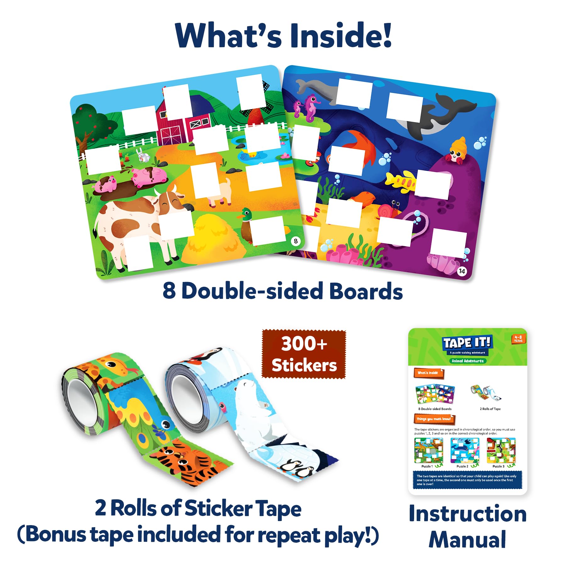 Skillmatics Tape It rolls of stickers (300+), enabling reusable, mess-free fun