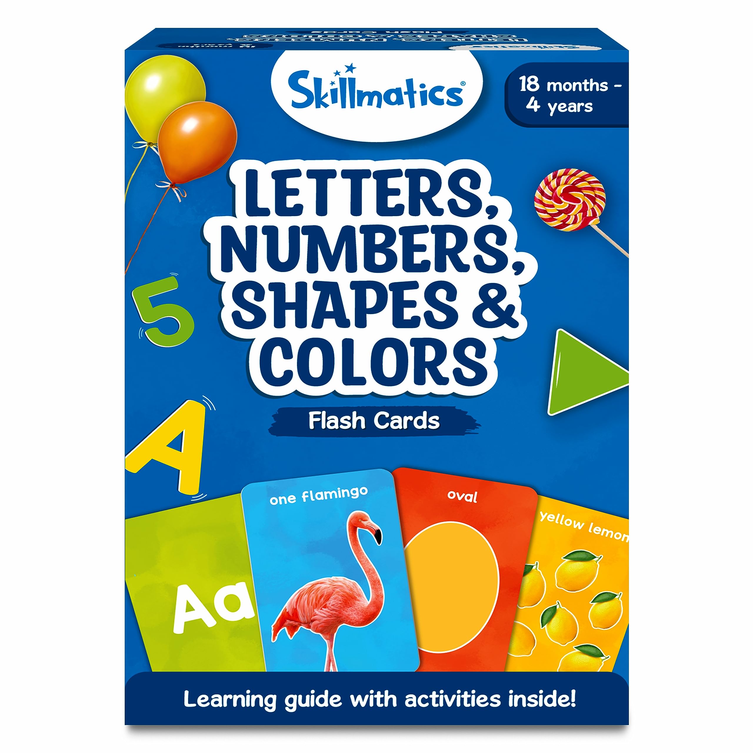 Skillmatics thick flash cards for toddlers illustrating letters for early literacy
