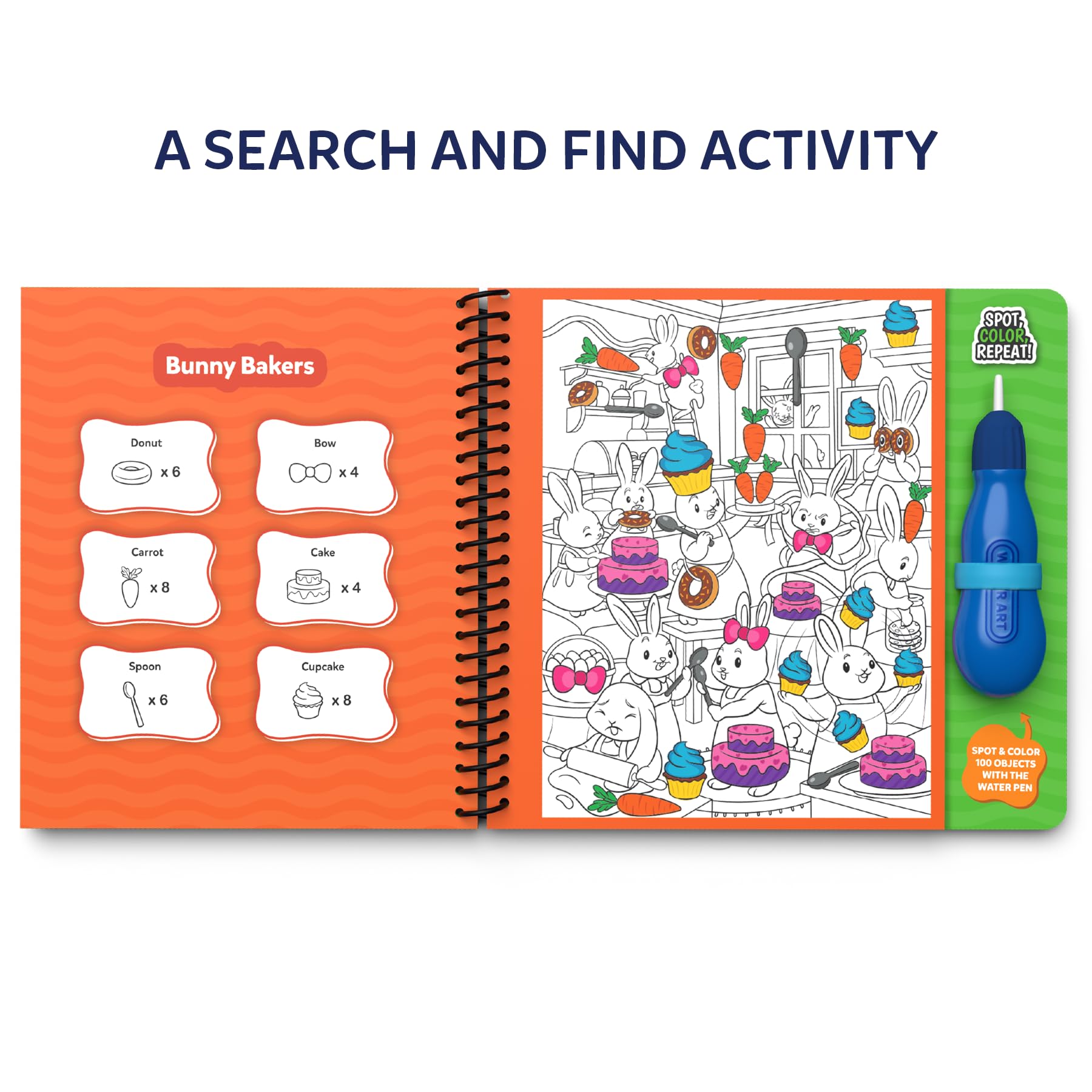 Skillmatics Water Spotter includes five picture boards.