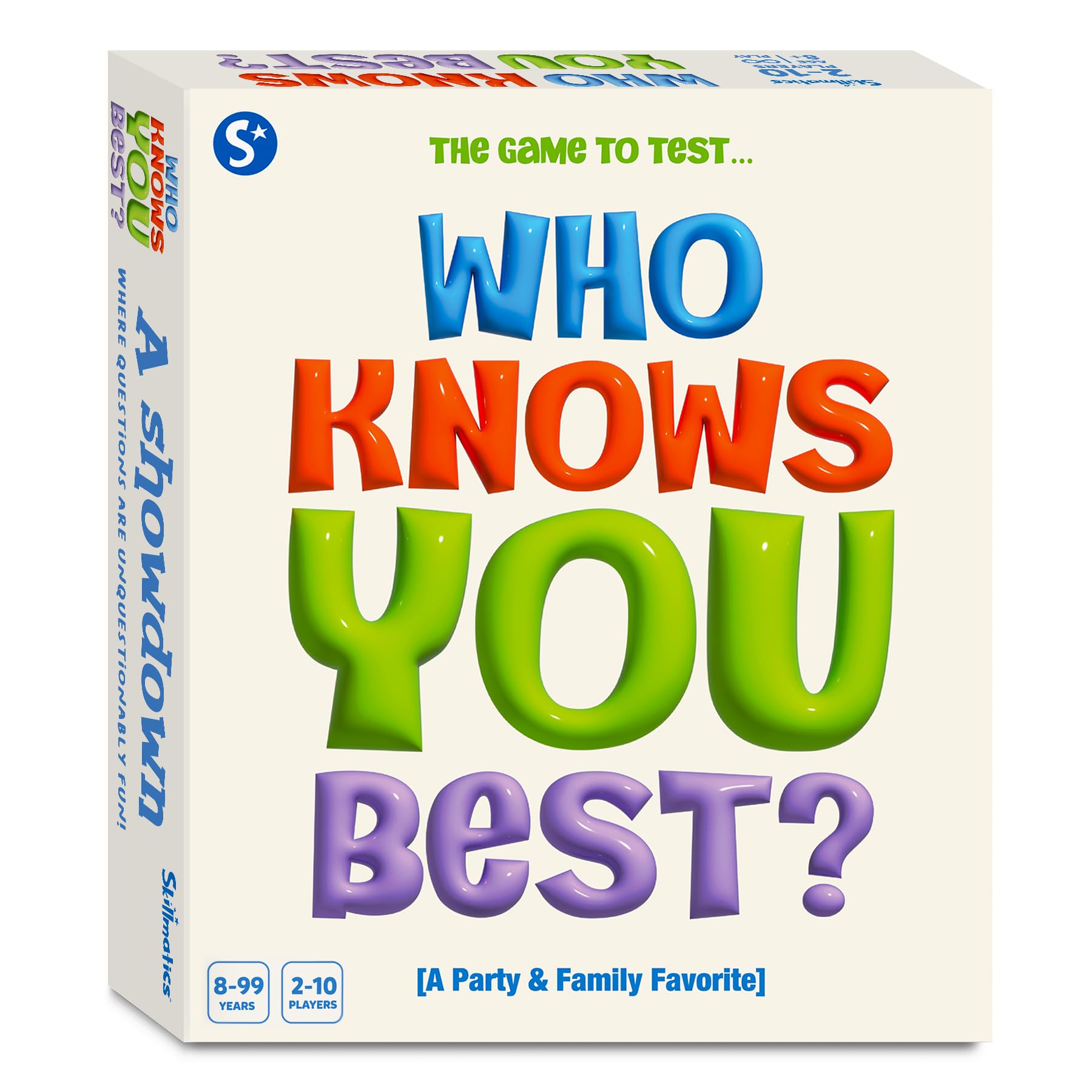 Skillmatics Who Knows You Best card game box for family fun