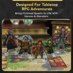 Skinny Minis Heroes Variety miniatures, back view, durable lightweight figures for quick tabletop setup.