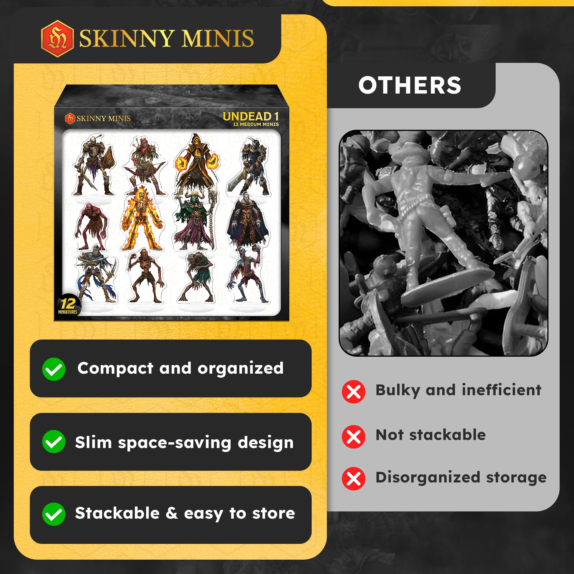 Skinny Minis double-sided acrylic mini with crystal-clear edges for detail.