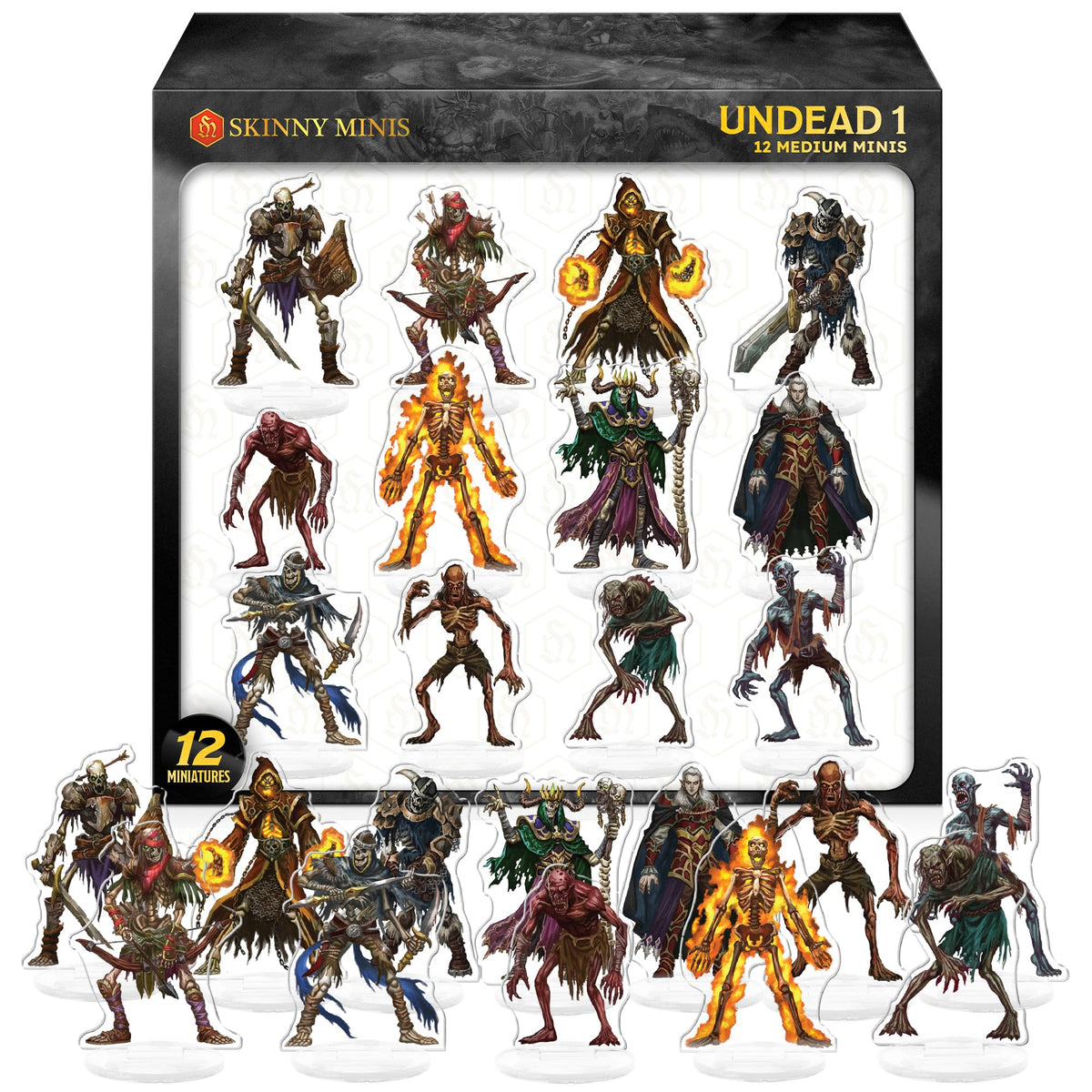 Skinny Minis undead miniature with double-sided art for dynamic encounters.