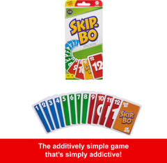 Skip-Bo number cards spread across the table for fast stacking.