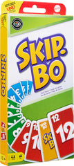Skip-Bo card game packaging front showcases the colorful set for family fun.