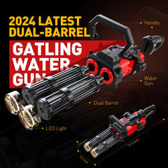 Skirfy water gun includes USB charging for quick recharges.
