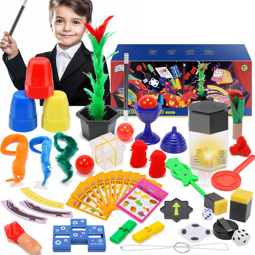 Skirfy Magic Kit: flatten the dice trick for confident beginners and vibrant play.
