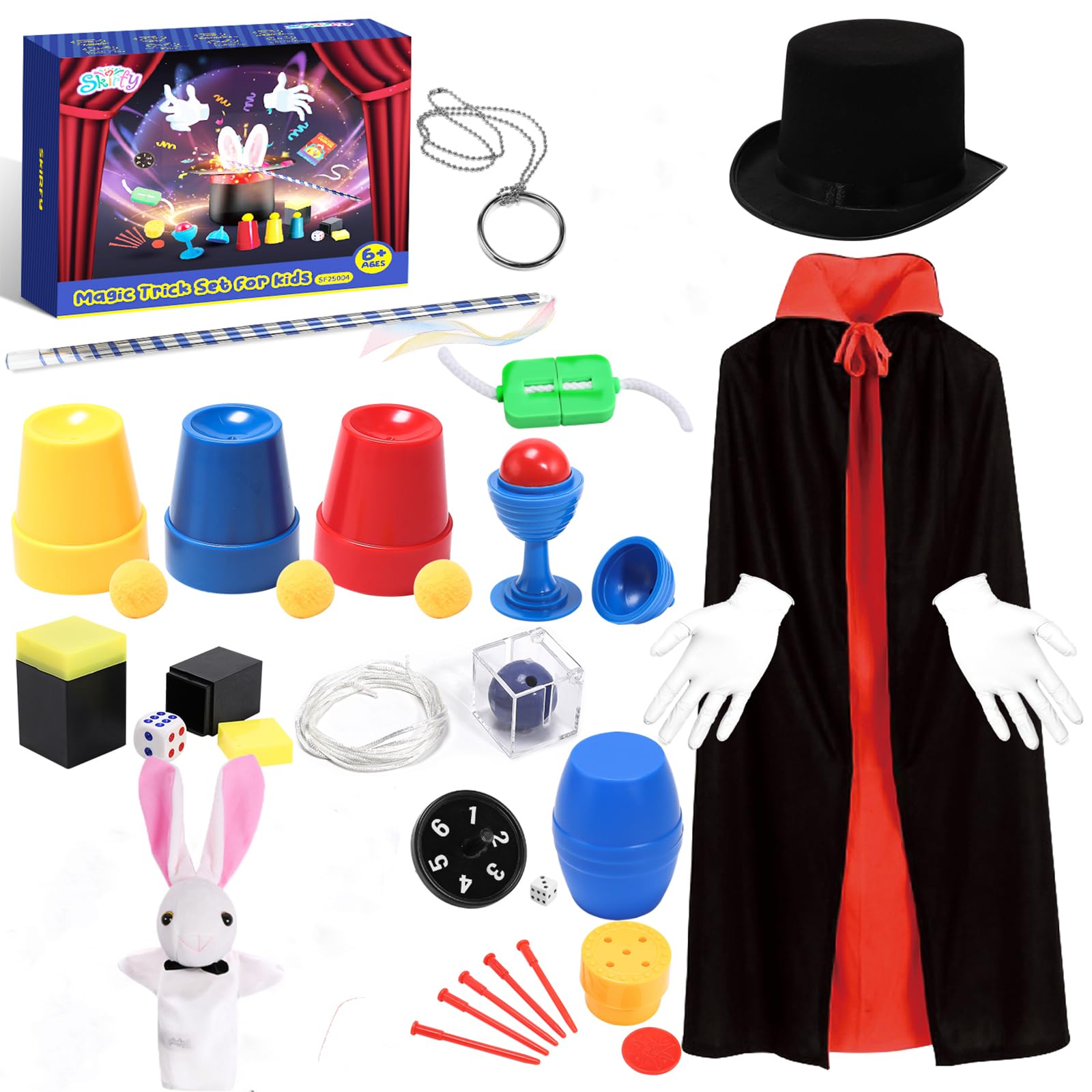 Skirfy Magic Tricks Kit magician costume for imaginative play and role play