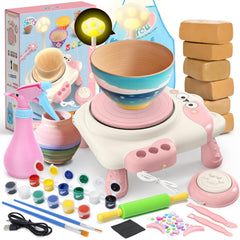 Skirfy pottery wheel for kids with built-in light, ideal for detailed decoration