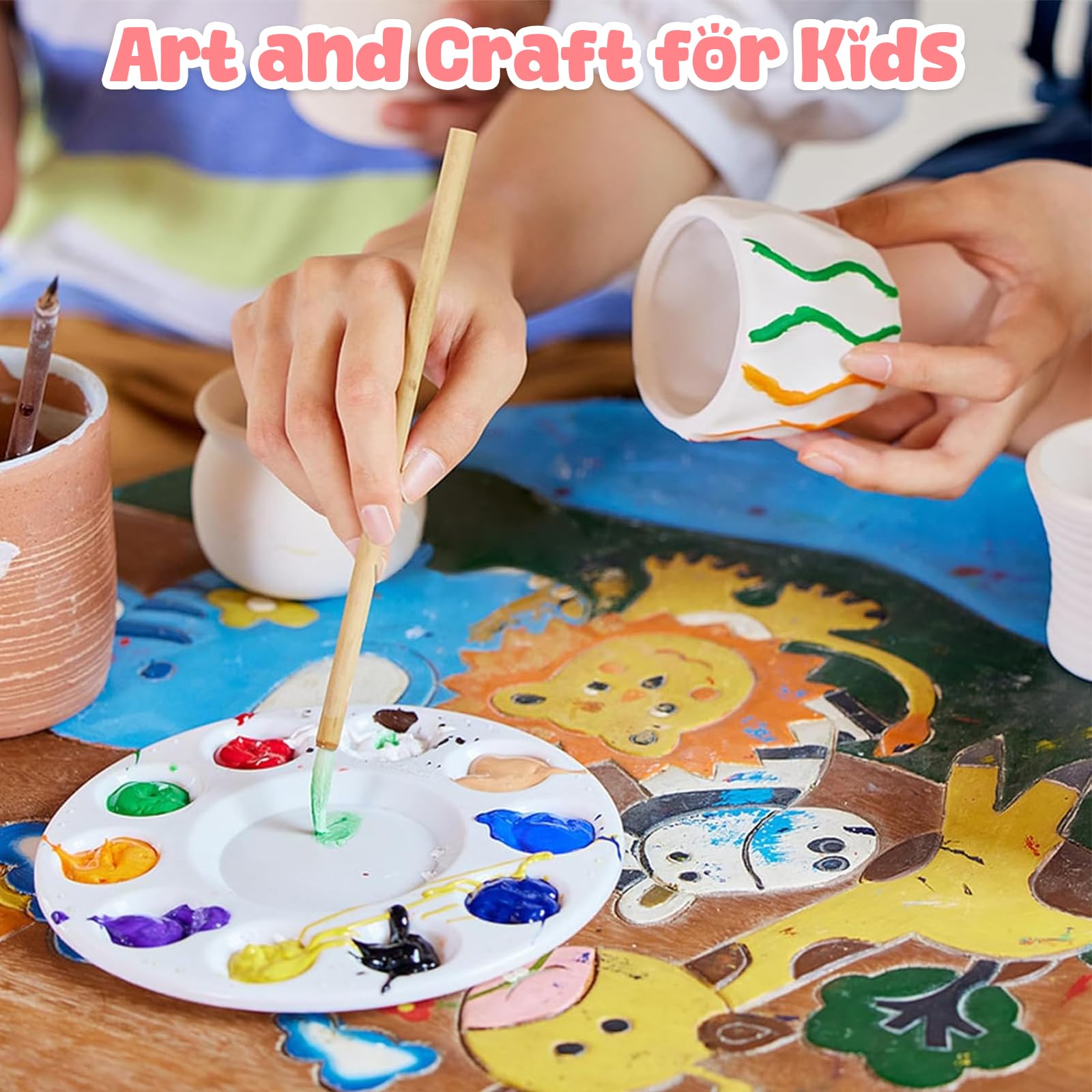 Skirfy pottery wheel kit with painting supplies ready for decorating festive projects