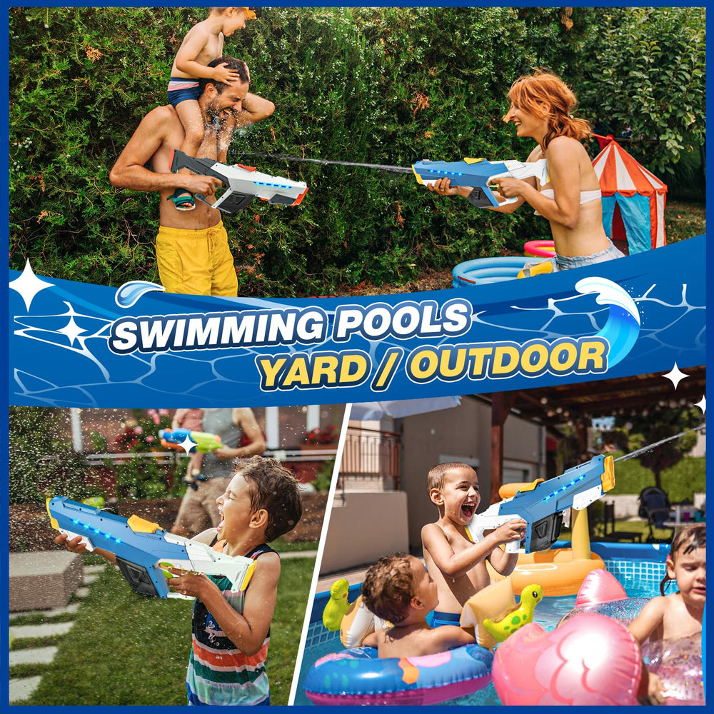Skirfy water gun quickly stores water for fast action.
