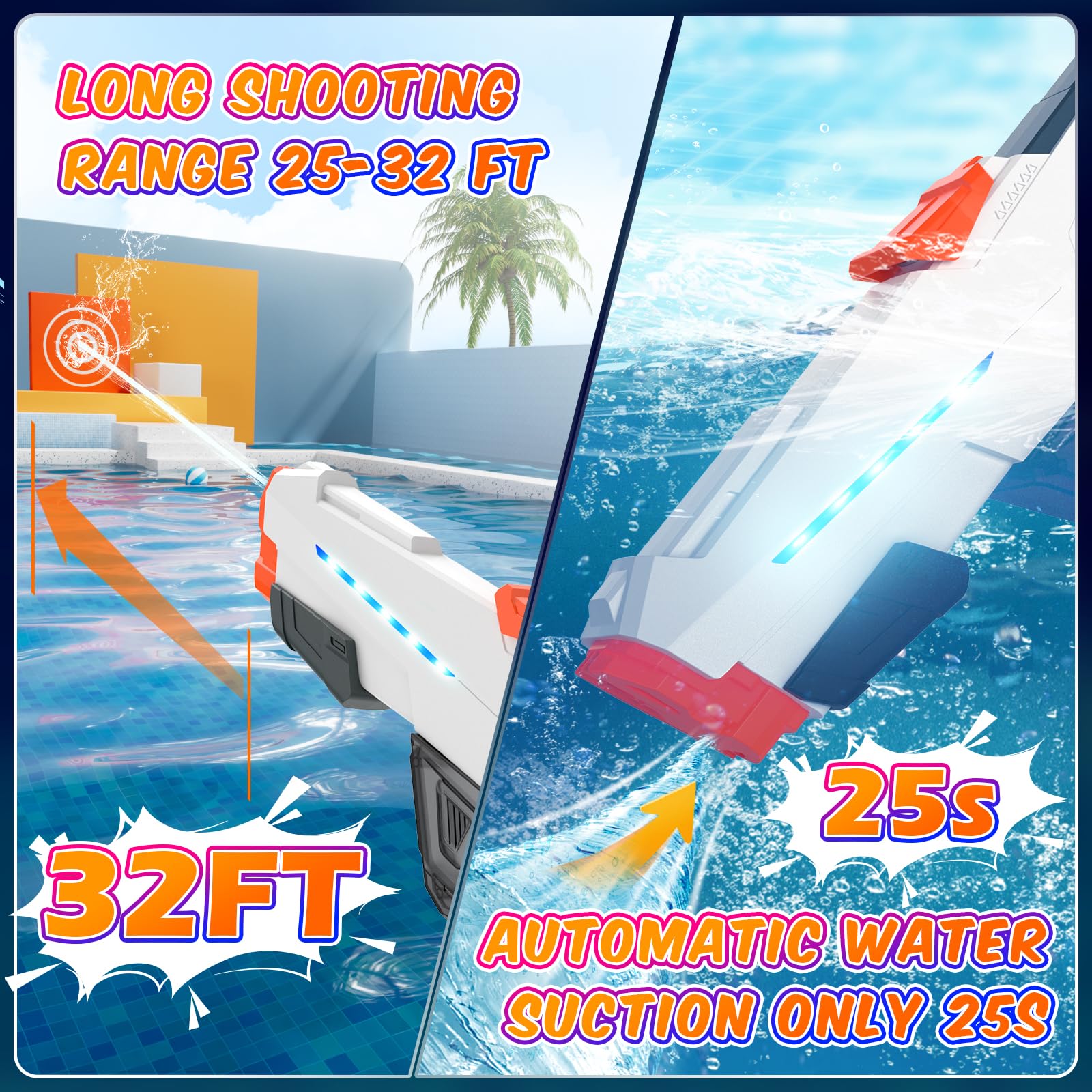 Skirfy water gun shows modular battery with tool-free charging