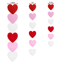 SKIUEMI glitter red and pink heart stickers ideal for festive crafts.