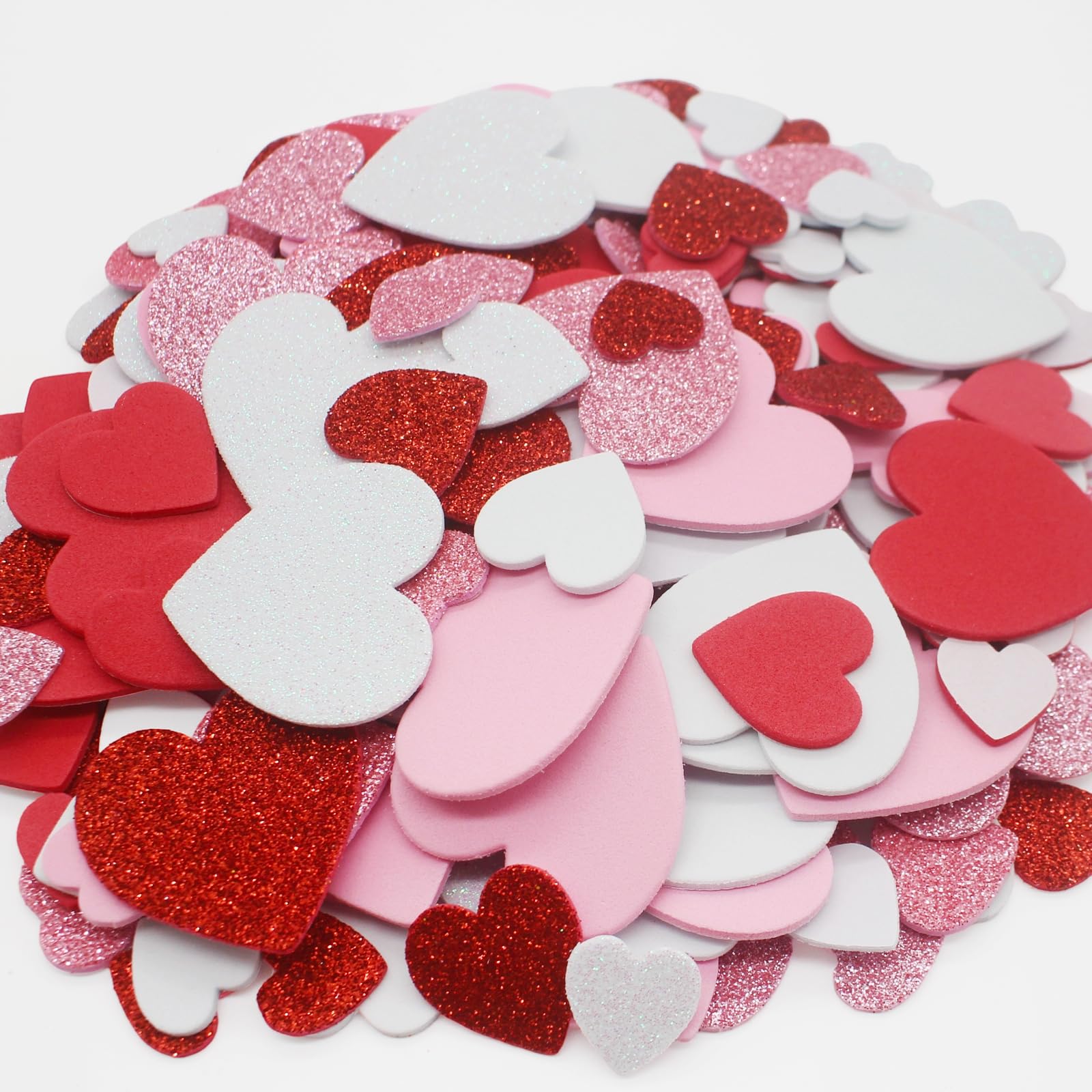 SKIUEMI heart stickers with varied sizes for cards and decorations.