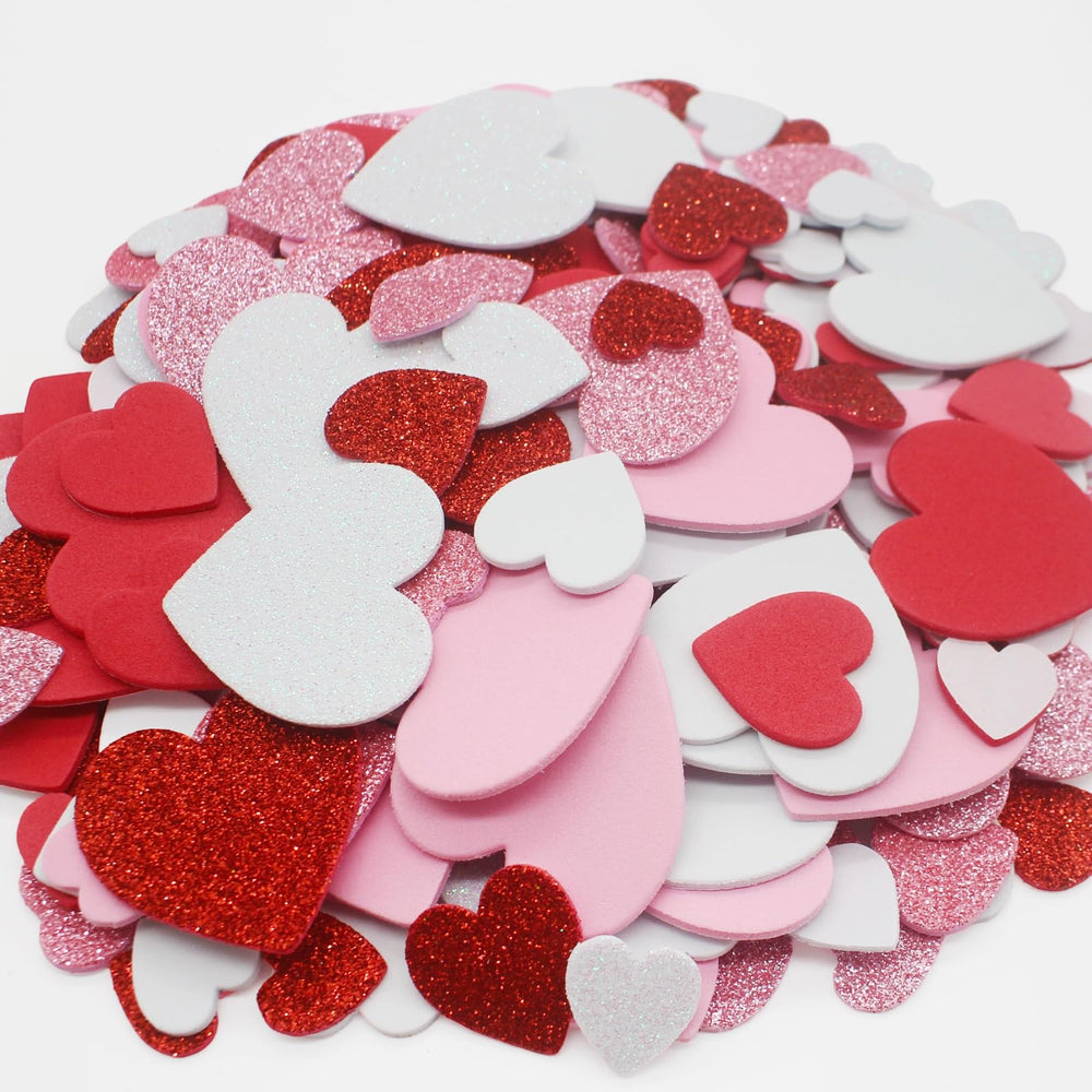 SKIUEMI heart stickers with varied sizes for cards and decorations.