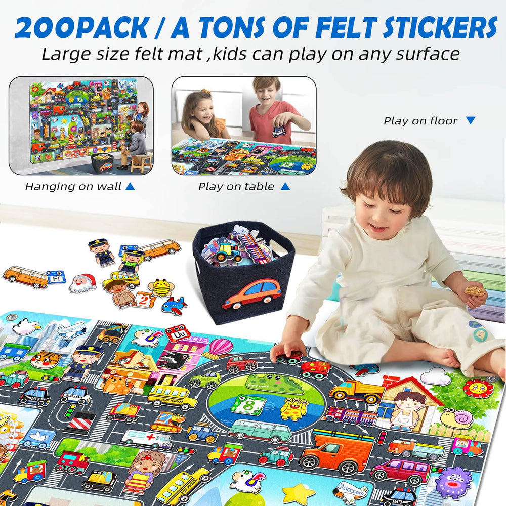 SKOLESK large 40x28 mat supports multiple kids building stories together