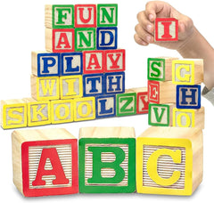 Skoolzy 30-piece abc blocks promote early letter learning and hands-on play