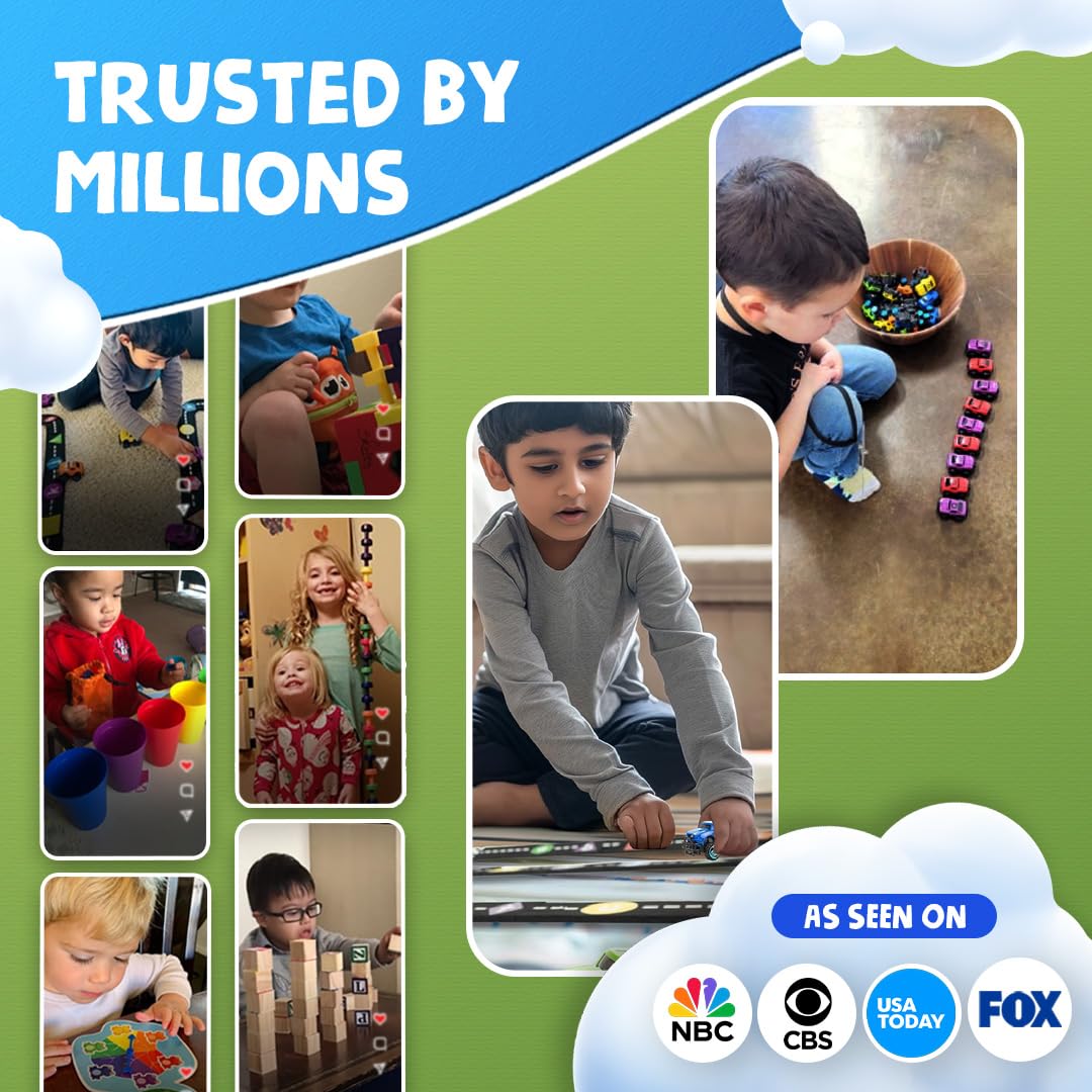 Skoolzy kids learning with alphabet cars promoting focus and motor skills