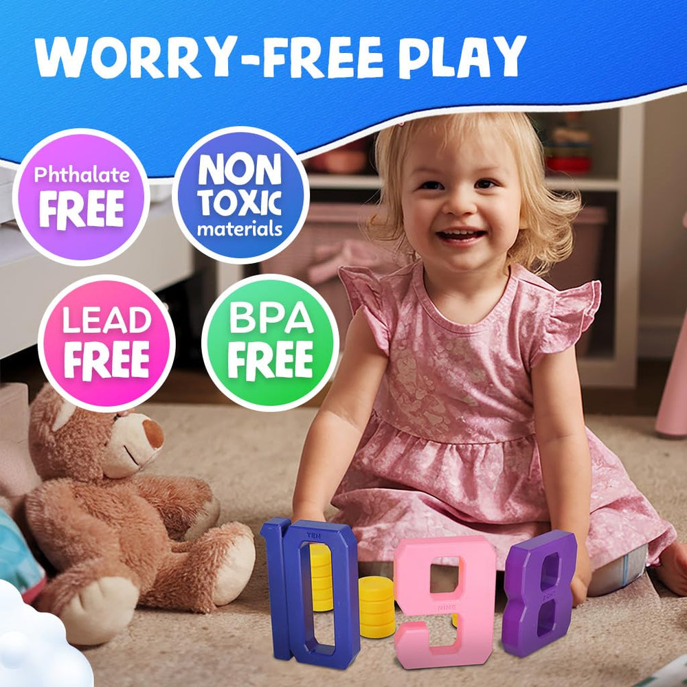 Skoolzy blocks support one-to-one counting and basic math