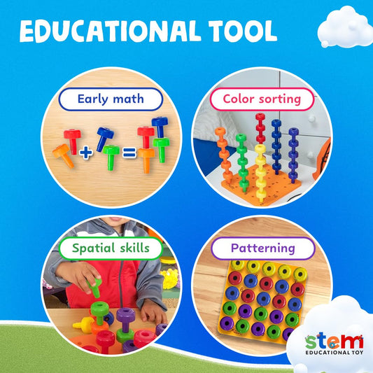 Skoolzy peg board foam panel shown for a safe learning surface.