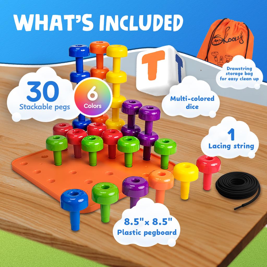 Skoolzy Peg Board Set Montessori-inspired learning through tactile play.