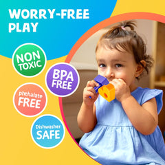 Skoolzy Peg Board Set supports STEM-inspired, hands-on activities for 2-plus years.