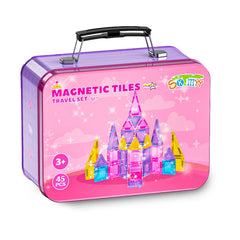 SKTMYY travel magnetic tiles pink box for on-the-go creativity.