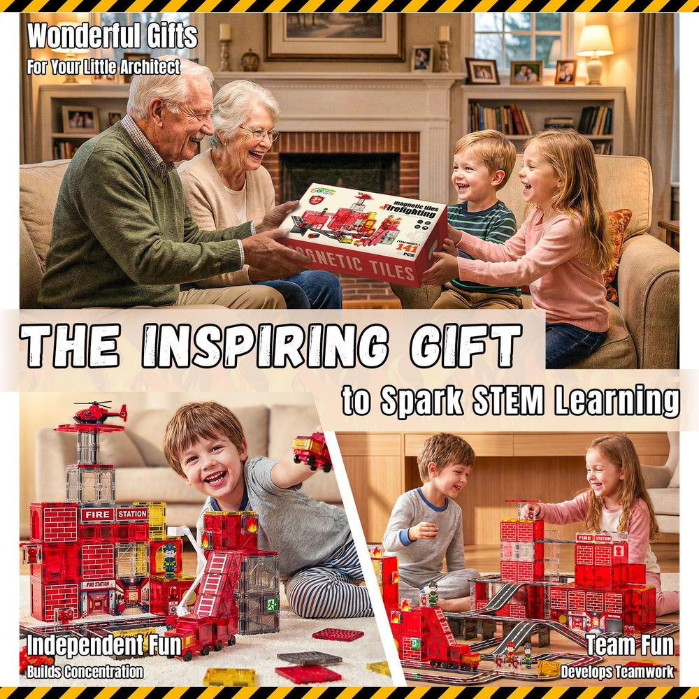 SKTMYY 141pcs fire-rescue tiles building-mission creative building