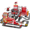 SKTMYY 141pcs fire-rescue tiles fire station for imaginative play
