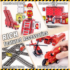 SKTMYY 141pcs fire-rescue tiles firefighter-figures-icons spark immersive missions