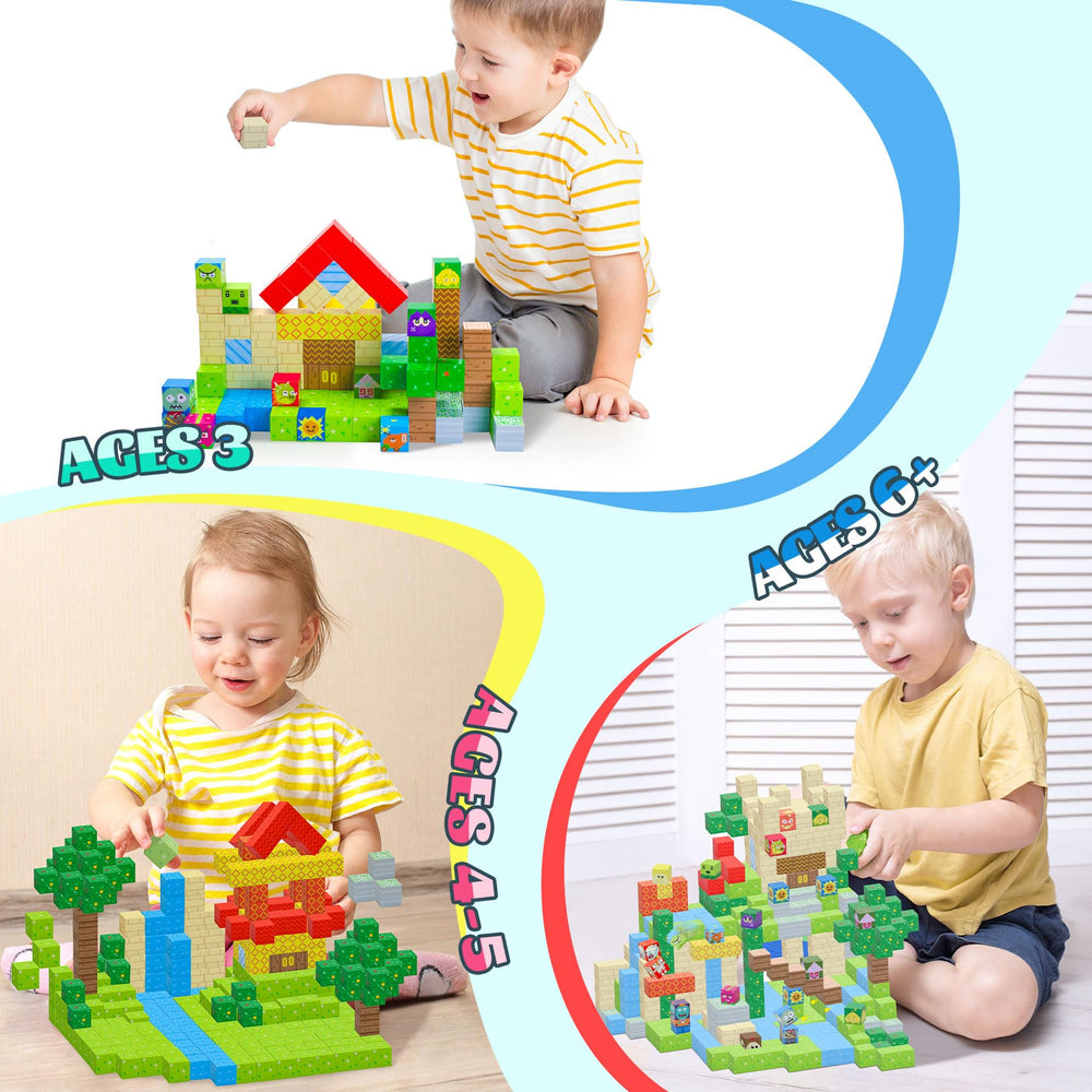 Family play scene promotes interaction and teamwork with SKTMYY magnets.