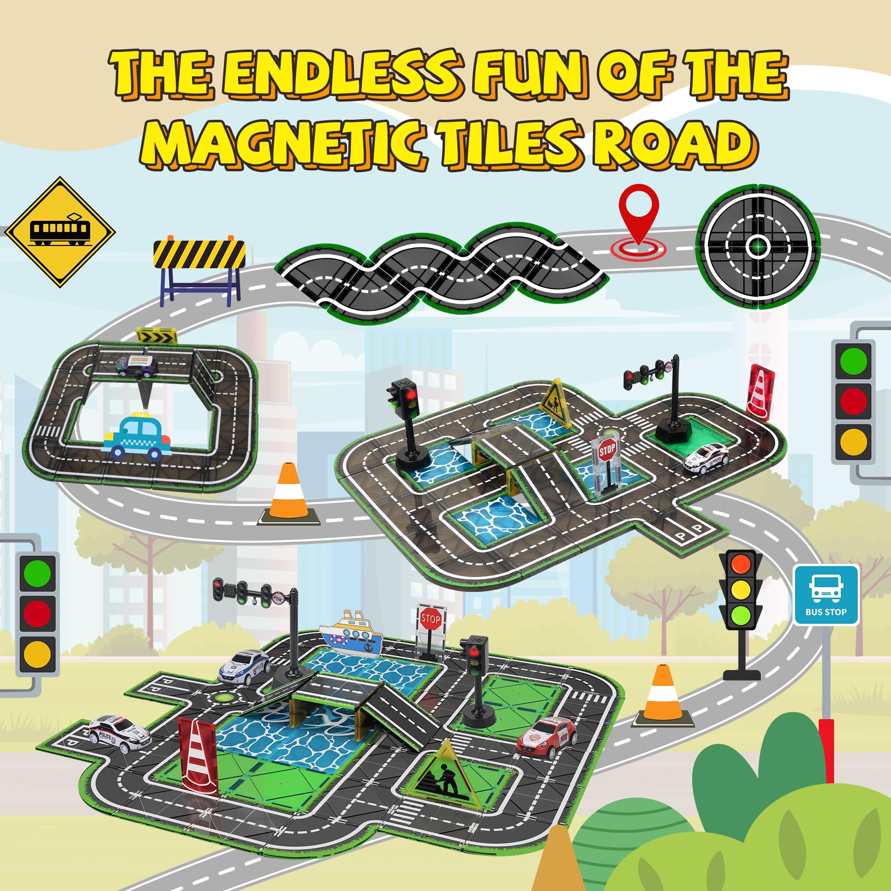 SKTMYY pullback cars on tiles promoting kinetic, cause-and-effect play