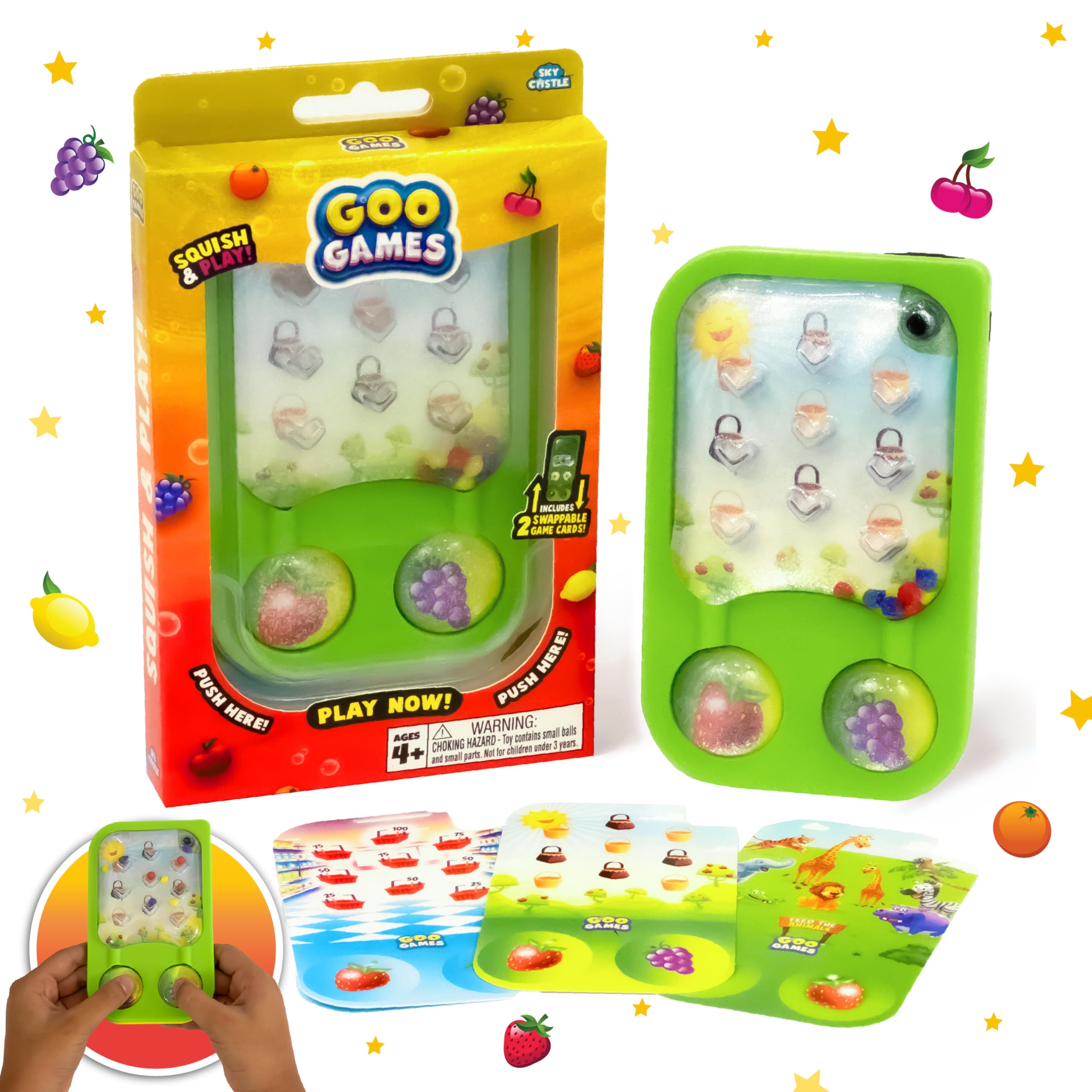 Sky Castle GooGames floating fruits theme shown for portable tactile play