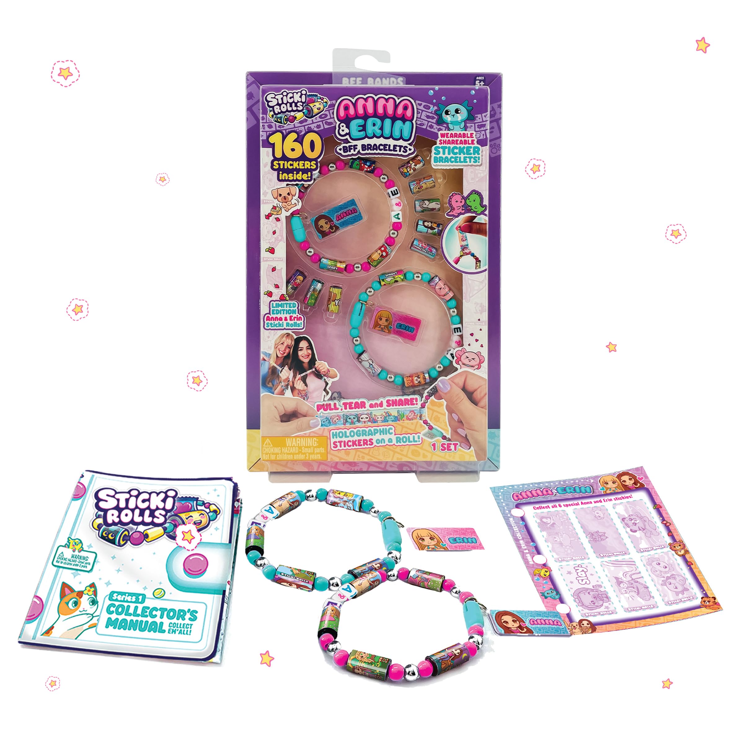 Sky Castle Sticki Rolls bracelet close-up for sharing stickers with friends