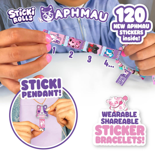 Aphmau pendant and bracelet with charm tag shown for easy styling
