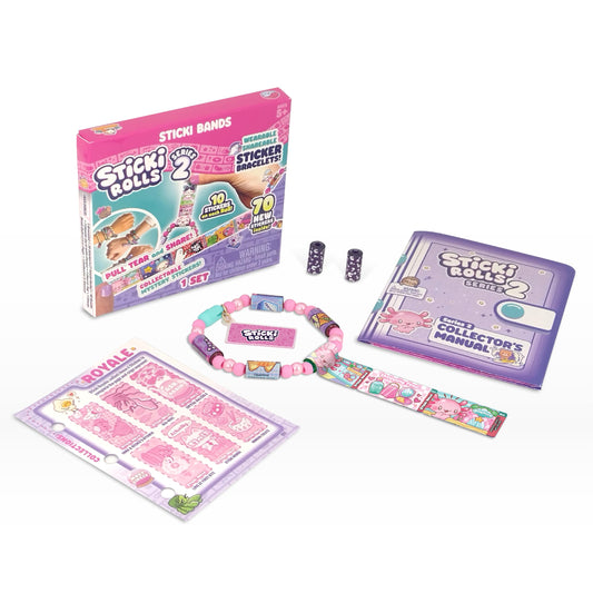 Sky Castle Sticki Rolls bracelet with holographic stickers for easy sharing.
