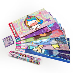 Sky Castle Sticki Rolls Jumbo capsule cover with holographic foils for vibrant wall décor.