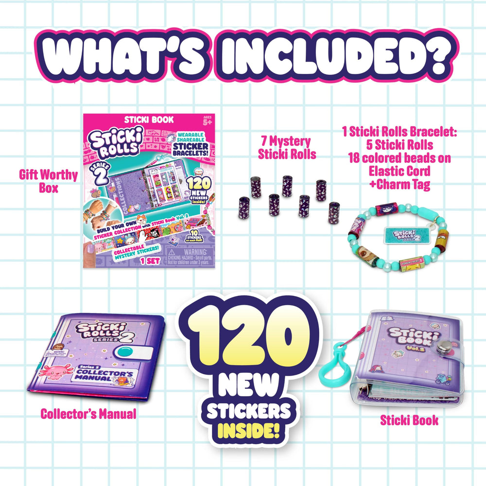 Sky Castle Sticki Rolls mystery rolls reveal rare stickers with dazzling holographic effects.