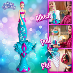 Sky Dancers Turquoise Twinkle requires no batteries for screen-free play.