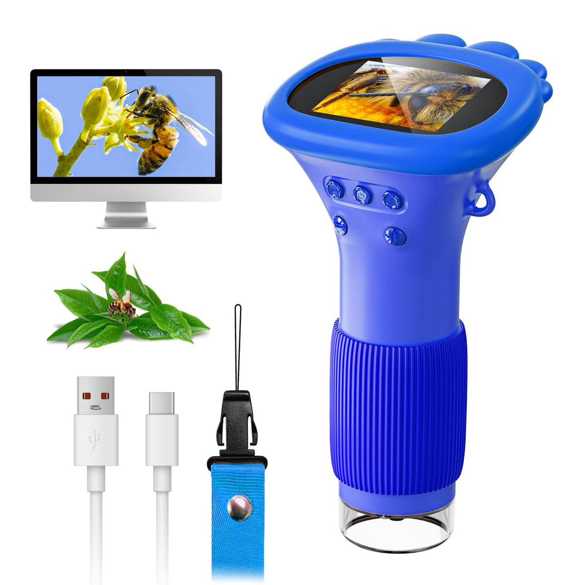 SkyBASIC microscope with 2-inch IPS screen enables clear live viewing of tiny details.