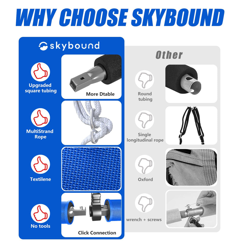 SkyBound saucer swing waterproof Textilene fabric withstands weather