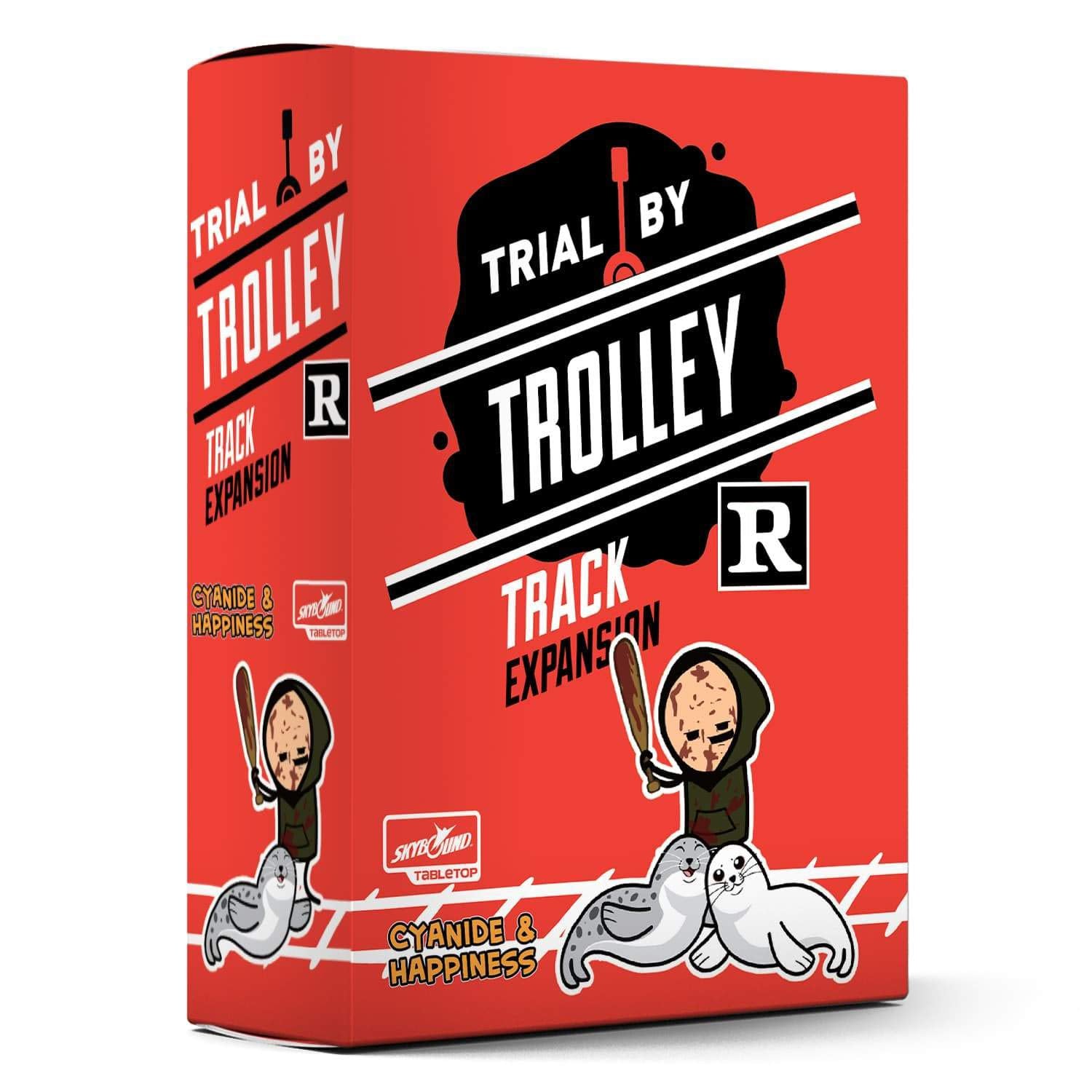 Skybound Trial by Trolley: R-Rated Tracks cover art showcasing edgy gameplay themes