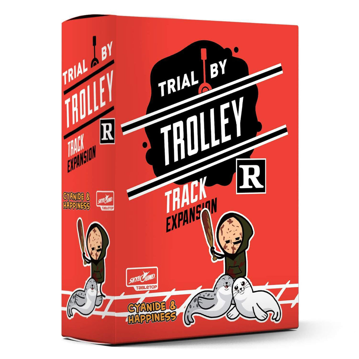 Skybound Trial by Trolley: R-Rated Tracks cover art showcasing edgy gameplay themes